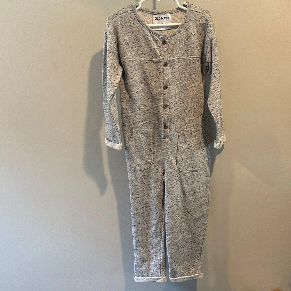 Old Navy 5T Heathered Gray Long Sleeve‎ Knit Romper